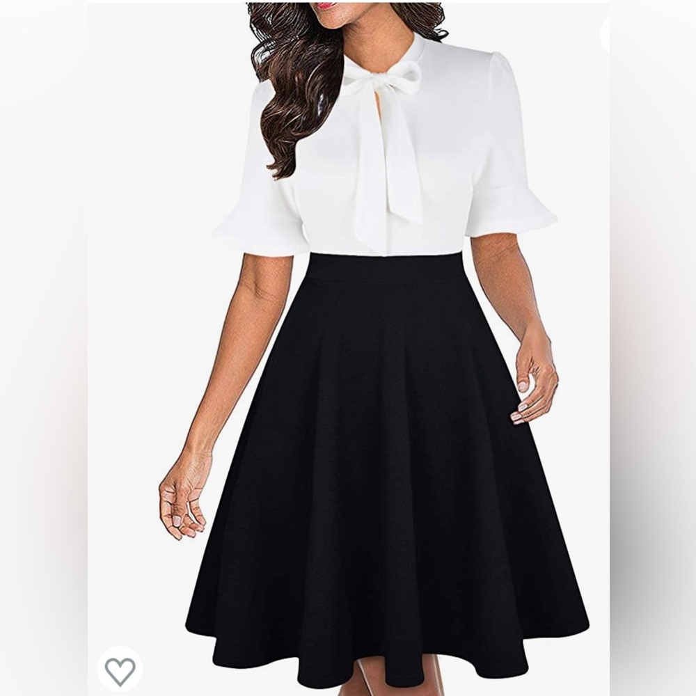 Black and White Work Sleeve Dress
